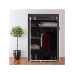 Armoire de rangement 104. 5x45. 5x158cm - noir penderie dressing en tissu intiss� portemanteaux diy