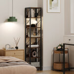 Lunsy - biblioth�que � 6 niveaux, �chelle industrielle, �tag�re � livres autoportante, �tag�res en bois ...