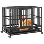 Caisse pour chien indestructible robuste de 37 pouces, plaque de base renforce pour les grands chiens, ...