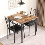 Ensemble de salle � manger 3 pi�ces, table de cuisine pour 2 personnes, table de cuisine en bois et 2 ...