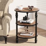 Lunsy - table d'appoint, table de canapé, table basse ronde, bout de canapé de style industriel, montage ... Lunsy - table d'appoint, table de canapé, table basse ronde, bout de canapé de style industriel, montage ...
