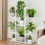 Lunsy - tag�re � fleurs d'int�rieur en m�tal � 5 niveaux, antid�rapante et �tanche, pour coin, pour terrasse, ...