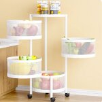 Lunsy - tagres de rangement rotatives pour cuisine, paniers de rangement  4 niveaux pour fruits et ...