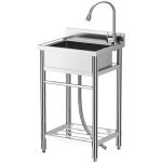 Lunsy - vier de cuisine sur pied en acier inoxydable avec robinet, lavabo de cuisine avec tagre de ...