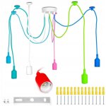 Lustre araign�e color� � 6 bras pour chambre d'enfant, plafonnier loft