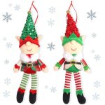 Lutin pendentif de nol en peluche 2 pices lutin pendentif poupe elfes en peluche nol cadeaux pour ...