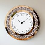 Luvodi - horloge murale silence: 60cm diamant pendule murale ronde design cristale montre suspendu dcoratif ...