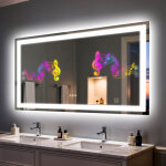 Luvodi miroir led salle de bain bluetooth rectangulaire - miroir lumineux r�glable avec anti - bu�e ip66 ...