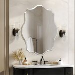 Luvodi miroir mural irrégulier sans cadre - 7050cm miroir asymétrique design salon en verre biseauté ... Luvodi miroir mural irrégulier sans cadre - 7050cm miroir asymétrique design salon en verre biseauté ...