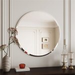 Luvodi miroir mural salon décoratif rond - 6060cm miroirs muraux design en verre biseauté sans cadre ... Luvodi miroir mural salon décoratif rond - 6060cm miroirs muraux design en verre biseauté sans cadre ...
