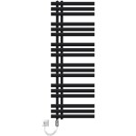 Luxebath radiateur �lectrique, design iron em, 500x1400 mm, noir mat, r�sistance chrom�e 1200w avec thermostat ...