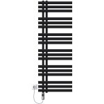 Luxebath radiateur �lectrique pour salle de bain iron em, 500x1400 mm noir mat, r�sistance chrom�e 1200w, ...
