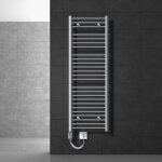 Radiateur electrique sahara 500x1500mm, chrome, sche - serviettes en panneau, raccordement latral courb, ...