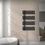 Luxebath - radiateur salle de bain design iron em 600x1000 mm, en acier, noir mat, sche - serviette ...