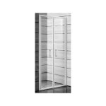 Jika - lyra plus - porte de douche  deux battants 900x1900 mm, bandes dcoratives blanc / verre h256382000665 ...