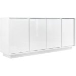 Lysiane - buffet 4 portes finition blanc laqu� brillant weiss