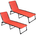 M&s - lot de 2 bains de soleil en textilne rouge - paralia