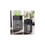 M&s - lot de 2 cache - pots carrés sur pied 25 et 20 cm en fer noir M&s - lot de 2 cache - pots carrés sur pied 25 et 20 cm en fer noir