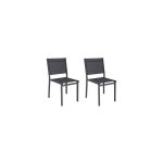 M&s - lot de 2 chaises en alu et textilene gris M&s - lot de 2 chaises en alu et textilene gris