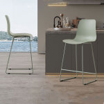 M&s - lot de 2 chaises de bar h65 cm gris - vert - noryz