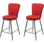 M&s - lot de 2 chaises de bar h65 cm en tissu rouge - boltby M&s - lot de 2 chaises de bar h65 cm en tissu rouge - boltby