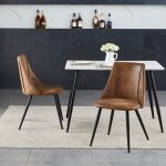 M&s - lot de 2 chaises design en tissu effet daim marron - rookie
