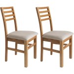 M&s - lot de 2 chaises en hêtre chêne clair assise tissu beige - louise M&s - lot de 2 chaises en hêtre chêne clair assise tissu beige - louise