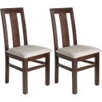 M&s - lot de 2 chaises en hêtre chêne foncé assise tissu beige - martha M&s - lot de 2 chaises en hêtre chêne foncé assise tissu beige - martha