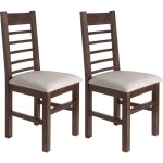 M&s - lot de 2 chaises en hêtre chêne foncé assise tissu beige - ripal M&s - lot de 2 chaises en hêtre chêne foncé assise tissu beige - ripal
