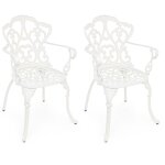 M&s - lot de 2 chaises de jardin en aluminium blanc - trogen