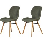 M&s - lot de 2 chaises repas 46x53x84 cm en tissu vert fonc� - kristen