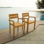 M&s - lot de 2 fauteuils de jardin 92x58, 5x58 cm en teck naturel M&s - lot de 2 fauteuils de jardin 92x58, 5x58 cm en teck naturel
