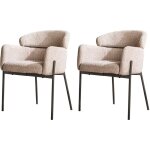 M&s - lot de 2 fauteuils repas 62x61x80 cm en tissu bouclette sable M&s - lot de 2 fauteuils repas 62x61x80 cm en tissu bouclette sable