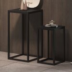 M&s - lot de 2 sellettes en bois exotique noir - maja