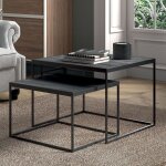 M&s - lot de 2 tables gigognes carrée 65 et 50 cm en bois exotique noir M&s - lot de 2 tables gigognes carrée 65 et 50 cm en bois exotique noir