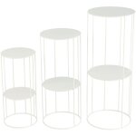 M&s - lot de 3 sellettes rondes 28, 24, 5 et 21 cm en mtal blanc - metti