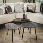 M&s - lot de 3 tables basses 68x40 cm en métal bronze, argenté et rose M&s - lot de 3 tables basses 68x40 cm en métal bronze, argenté et rose