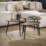 M&s - lot de 3 tables basses galets 54 cm en bois et métal bronze antique M&s - lot de 3 tables basses galets 54 cm en bois et métal bronze antique