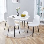 M&s - lot de 4 chaises 44x52, 5x87 cm en tissu bouclette blanc et noir