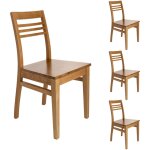 M&s - lot de 4 chaises en hêtre chêne clair assise bois - agathe M&s - lot de 4 chaises en hêtre chêne clair assise bois - agathe