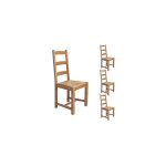 M&s - lot de 4 chaises en htre chne clair assise paille - achelet