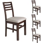 M&s - lot de 4 chaises en hêtre chêne foncé assise tissu beige - louise M&s - lot de 4 chaises en hêtre chêne foncé assise tissu beige - louise
