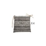 M&s - lot de 4 galettes de chaises 40x40 cm noir et blanc - afrika