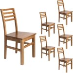 M&s - lot de 6 chaises en h�tre ch�ne clair assise bois - louise
