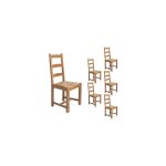 M&s - lot de 6 chaises en htre chne clair assise paille - achelet