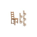 M&s - lot de 6 chaises en htre chne clair assise paille - curva