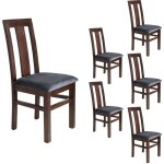 M&s - lot de 6 chaises en hêtre chêne foncé assise tissu gris - martha M&s - lot de 6 chaises en hêtre chêne foncé assise tissu gris - martha