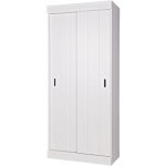 M&s - armoire 2 portes coulissantes 85x44x195 cm en bois de pin blanc M&s - armoire 2 portes coulissantes 85x44x195 cm en bois de pin blanc