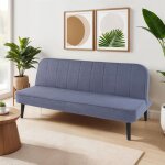 M&s - banquette 3 places clic - clac en tissu bouclette bleu - sherpa