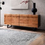 M&s - buffet 4 portes 180x45x75 cm en acacia et mtal - piroliz